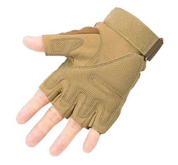 Перчатки тактические Primo Military беспалые, размер L - Sand | Зображення 1