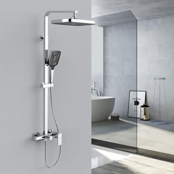 Душова система для кабіни Qtap Capricorn на три споживачі (з виливом) 53103KNC Chrome | Зображення 7
