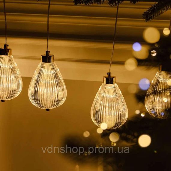 Гірлянда штора з фігурками Повітряна куля 3 метри 6 ламп тепле жовте світло 6L3MBAL | Зображення 5