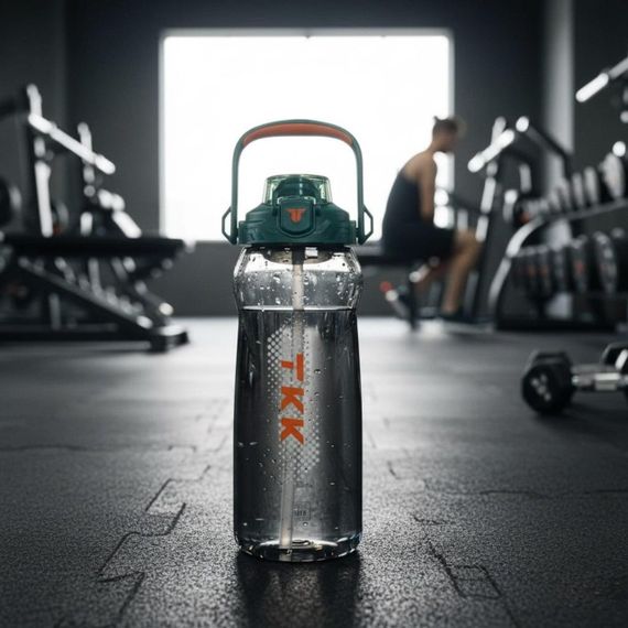 Бутылка TKK 2000 мл - Зеленая Tritan BPA-free, ударопрочная, спортивная с практичным ремешком | Зображення 8