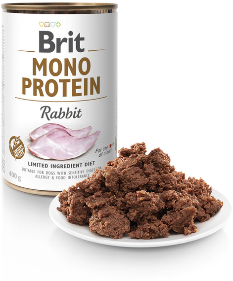 Вологий корм консерва Brit Mono Protein для дорослих собак, кролик 400г | Зображення 2