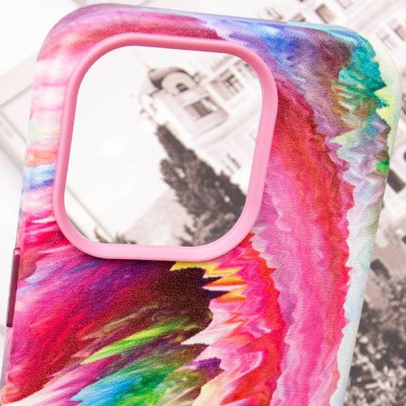 Кожаный чехол Colour Splash для Apple iPhone 14 Pro (6.1") Искусственная кожа, Pink / Blue | Зображення 5