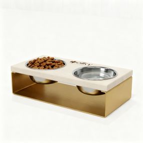 Миски на подставке из цельного металлического листа для собак и котов Hollky SteelWood S (2 × 0,45 л) SWS-36188-GLWH