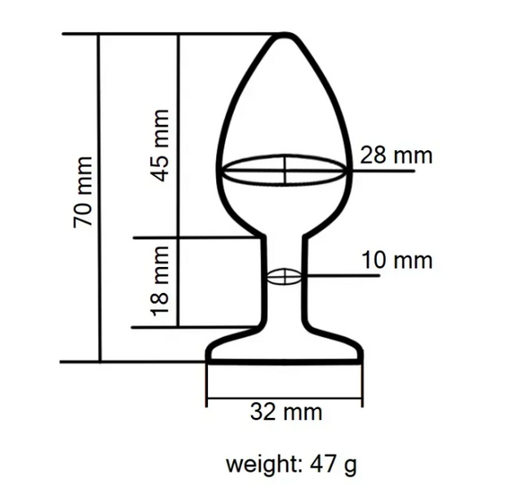 Анальная пробка с кристаллом EGZO - Dark Gray Round Plug Red, size S Sex Aura | Зображення 4