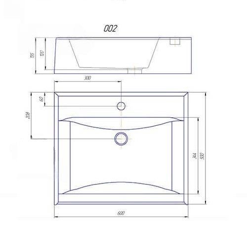 Умывальник акриловый Redokss San STICS 60х50 cм | Зображення 3