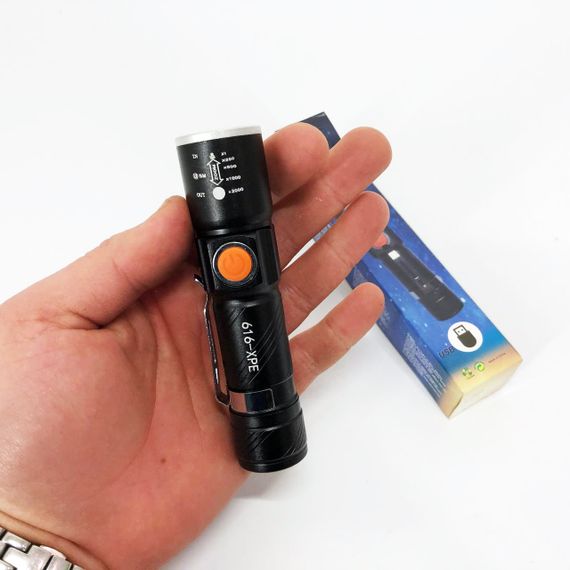 Ліхтарик на USB зарядкою для дому Police 616-XPE, Кращий тактичний ліхтар, Тактичні ліхтарі з зумом XP-71 | Зображення 3