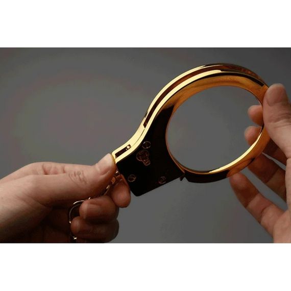 Наручники металеві позолочені масивні Lockink | Зображення 1