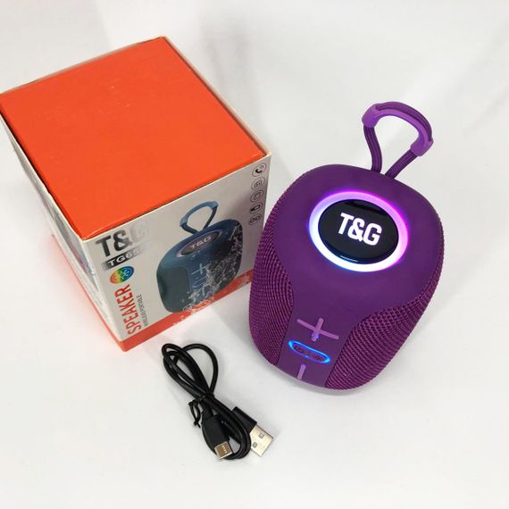 Портативна Bluetooth колонка TG658 8W з RGB підсвічуванням бездротова портативна потужна. Колір: фіолетовий | Зображення 5