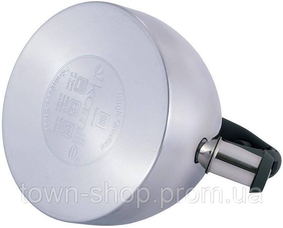 Чайник Kamille Whistling Kettle 2.7л из нержавеющей стали со свистком и стеклянной крышкой (серая ручка) | Зображення 4