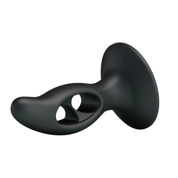 Анальна пробка з отворами Baile Fabulous Silicone Butt Plug чорний Sex Aura | Зображення 3