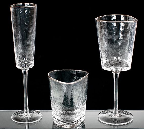 Набір 4 фужера Monaco Ice келихи для шампанського 165мл, скло з срібним кантом | Зображення 1
