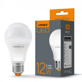 Лампа A60e 12W E27 4100К 220V LED Videx