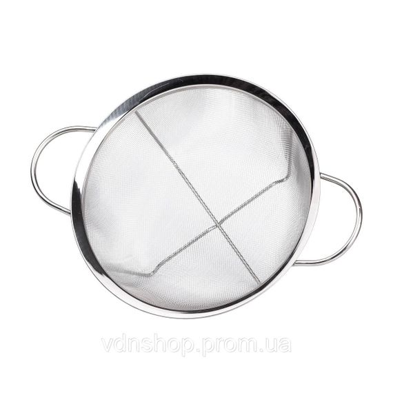 Дуршлаг с двумя ручками 22 см мелкоячеистая сетка из нержавеющей стали HP-19-2-22CM | Зображення 2