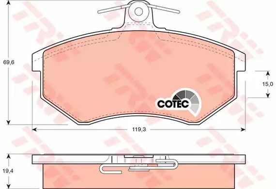 Колодки гальмівні AUDI — VOLKSWAGEN 200/80/80 Quattro/90 Quattro/A4/Cabriolet/Coupe/Coup