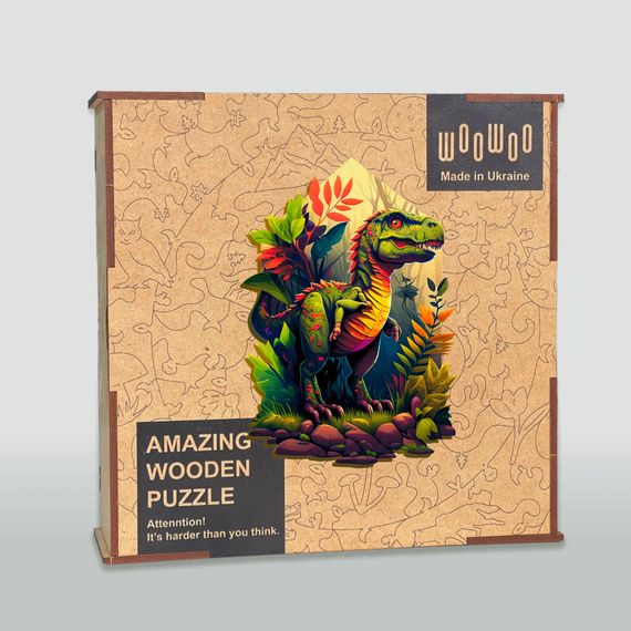 Дерев'яний пазл WOOWOO "Містичний Динозавр" XL Зелений (sv3260xl) | Зображення 5