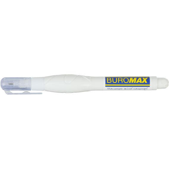Коректор-ручка 5 мл BM.1058 BUROMAX, спиртова основа, металевий наконечник (4823078927972) | Зображення 1