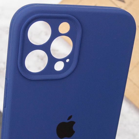 Чехол Silicone Case Full Camera Protective (AA) для Apple iPhone 12 Pro Max (6.7") Синий / Deep navy | Зображення 5