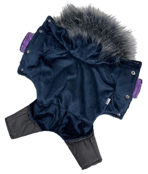 Зимовий комбінезон на хутрі візерунки бузок AM-27 | Зображення 3