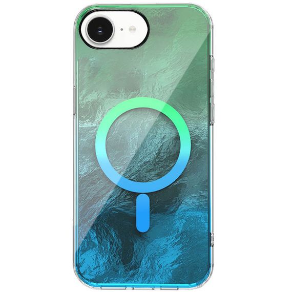 Чохол TPU Shiny Mountain Magnetic Fit для Apple iPhone 16e / 17e (6.1") Green / Blue