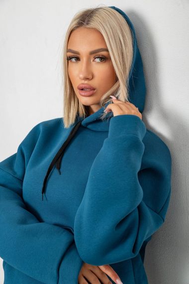 Спортивный костюм женский на флисе, цвет синий, 238R5726 | Зображення 4