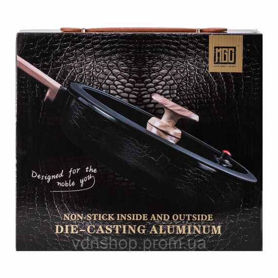 Алюмінієва сковорода 2,7 л з керамічним покриттям антипригарним Ø 26 см чорна MGC HP-4-458B | Зображення 6