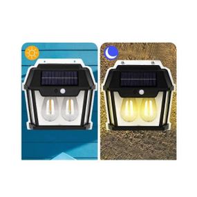 Світильник настінний вуличний на 2 лампочки з датчиком руху і сонячною панеллю Solar Wall Lamp HW-999-2