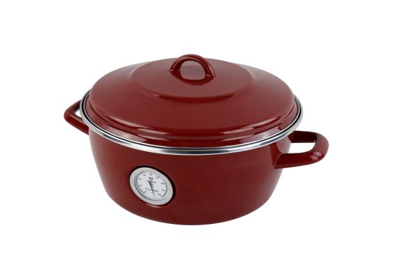 Каструля-жаровня Vitrinor Dutch Oven 2111691, 5 л, 26 см, сталева з кришкою та термометром, червона | Зображення 4