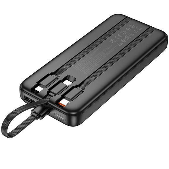 Портативний ЗП Power Bank Hoco J132 Sabio 22.5W+PD20W with 3 cables 10000 mAh Black | Зображення 3