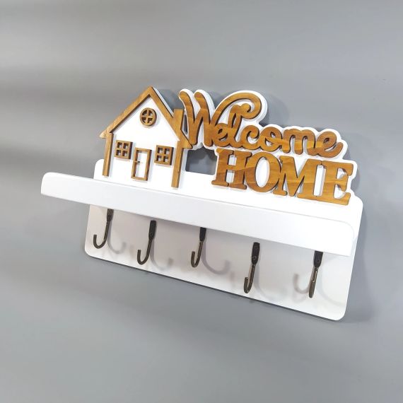 Ключница настенная с полкой Welcome home Мастерская мистера Томаса 30х20,5х9см Фанера 10 мм | Зображення 4