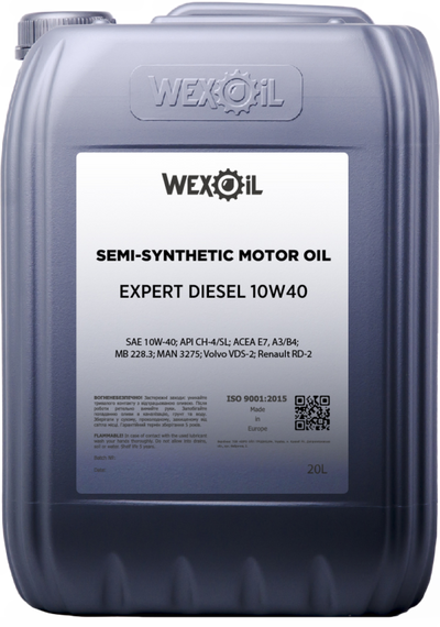 Моторна олива WEXOIL Expert Diesel 10w40 20л API CH-4/CG-4/SJ