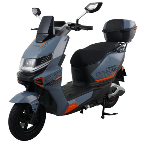 Електроскутер Crosser CR-20 2500W 72V 24Ah LiFePO4, до 75 км, 65 км/год, преміум електроскутер Синьо-жовтий