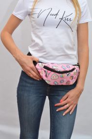 Сумка поясна бананка 4Profi Міні з принтом Іграшки з двома відділеннями 20005