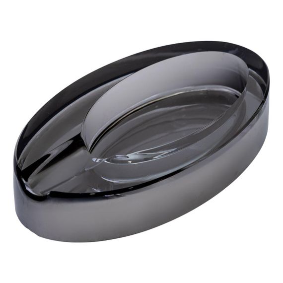 Стеклянная пепельница для сигарет 13х7.5х2.5 см пепельница декоративная настольная Серая HP-4-135 | Зображення 1