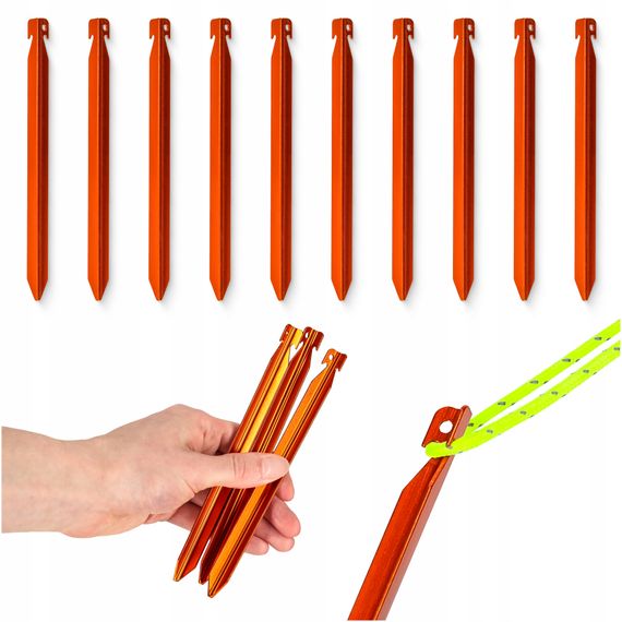 Набір кілочків для намету Mountain Goat алюмінієві 18 см, V-подібні 10 шт (P-5905973406895) | Зображення 2