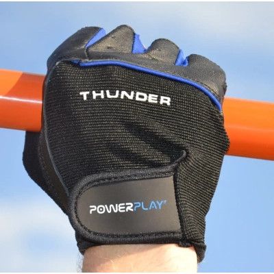 Перчатки для фитнеса PowerPlay 9058 Thunder чорно-сині L (PP_9058_L_Thunder) | Зображення 2