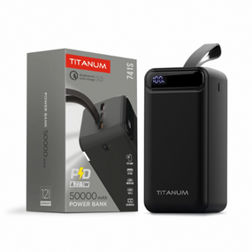 Павербанк 50000mAh Titanum TPB-741S Black 22,5W QC+PD чорний