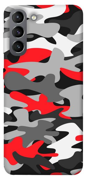 Чохол IBANAN Червоно-сірий камуфляж для Samsung Galaxy S21