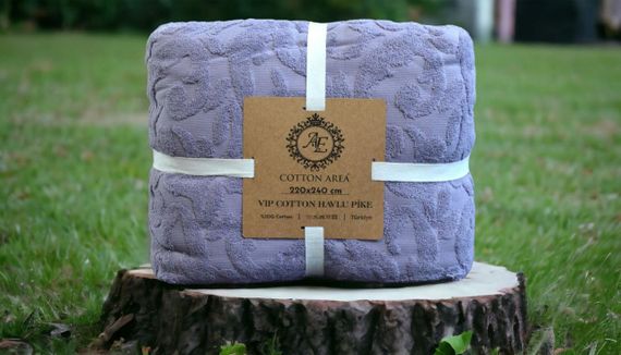 Махрове покривало Cotton Area 220 х 240 см Фіолетове