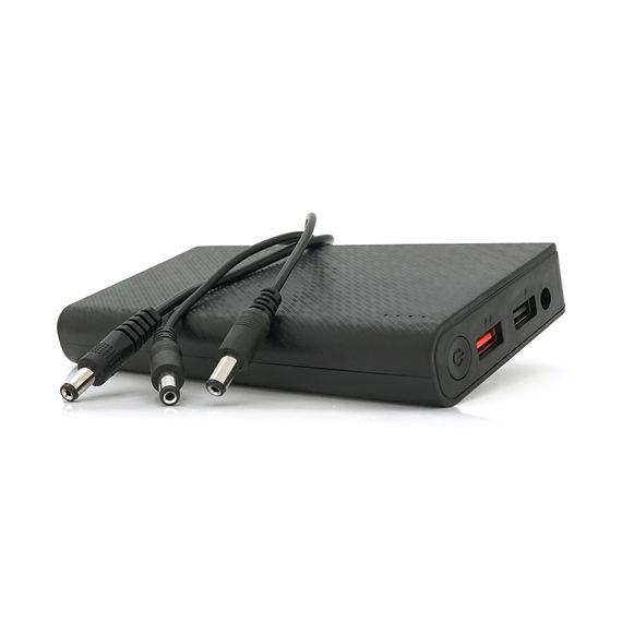 Портативний Power Bank 24W для роутерів з функцією ДБЖ 5V, Output: USB 5V/2A, DC9V,2.7A/12V,2A, 21000mAh(7*3000mAh), 155х75х23мм, 460грам, Black, BOX