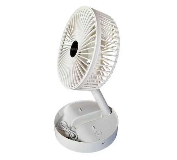 Мінівентилятор складаний 10041 з USB-зарядкою, білий
