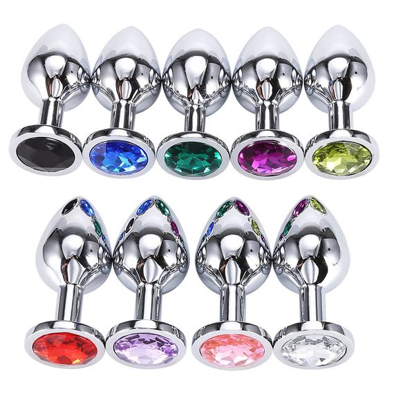 Металева анальна пробка з рожевим кристалом (розмір L) | Зображення 9