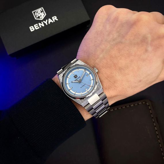 Чоловічий годинник Benyar BY-5203 Silver-Ligh Blue | Зображення 7