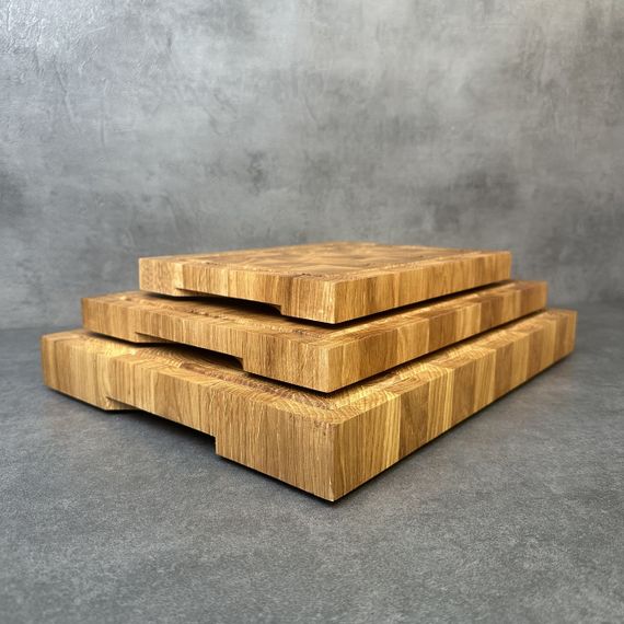 Набор деревянных торцевых досточек Семейный из дуба 3 шт. | Зображення 1