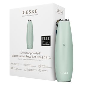 Мікрострумова ручка для підтяжки шкіри обличчя GESKE MicroCurrent Face-Lift Pen 6в1 white, Зелений