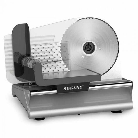 Слайсер профессиональный Sokany 500 Вт ломтерезка для мяса SK-446