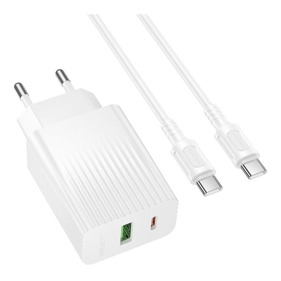 Сетевое Зарядное Устройство Borofone BAS76A 1USB-C/1USB PD/QC 30W+Type-C to Type-C | Зображення 3