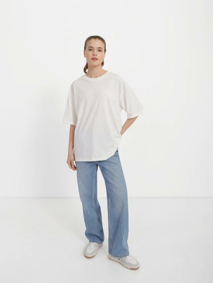 Футболка женская оверсайз молочная, 2XL | Зображення 3