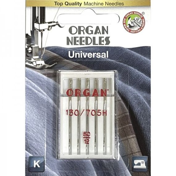 Иглы швейные универсальные ORGAN №80 для бытовых швейных машин блистерная упаковка 5 штук (6489)