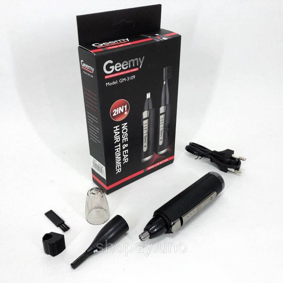 Тример для бороди і вух GEMEI GM-3109 2в1, Тример для стрижки волосся у вухах гоління вух RZ-69 | Зображення 7