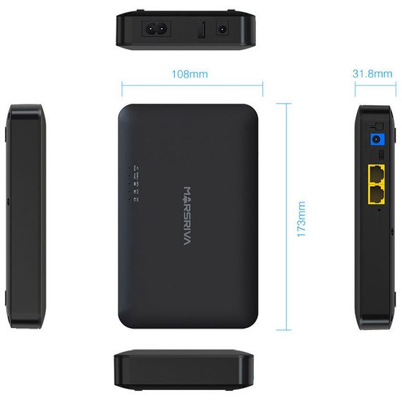 ДБЖ Marsriva DC UPS для роутерів KP2 DC+PoE+USB OUT, 5V/9V/12V 18W 10000mAh (36Wh) Li-ion | Зображення 6